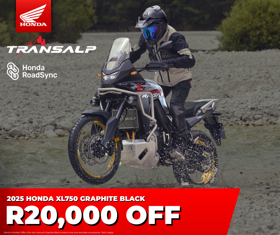 R20,000 2025 Transalp Graphite Black FB post